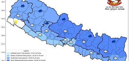 कोशीमा भारी वर्षाको सम्भावना, चार दिनभित्र देशभर मनसुन फैलिने