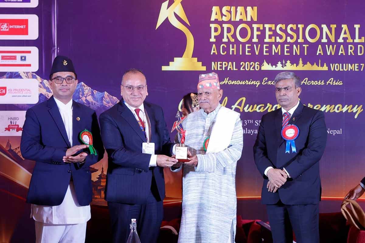मेटलाइफ नेपालका महाप्रबन्धक निर्मल काजी श्रेष्ठलाई एसियन प्रोफेसनल अचिभमेन्ट अवार्ड